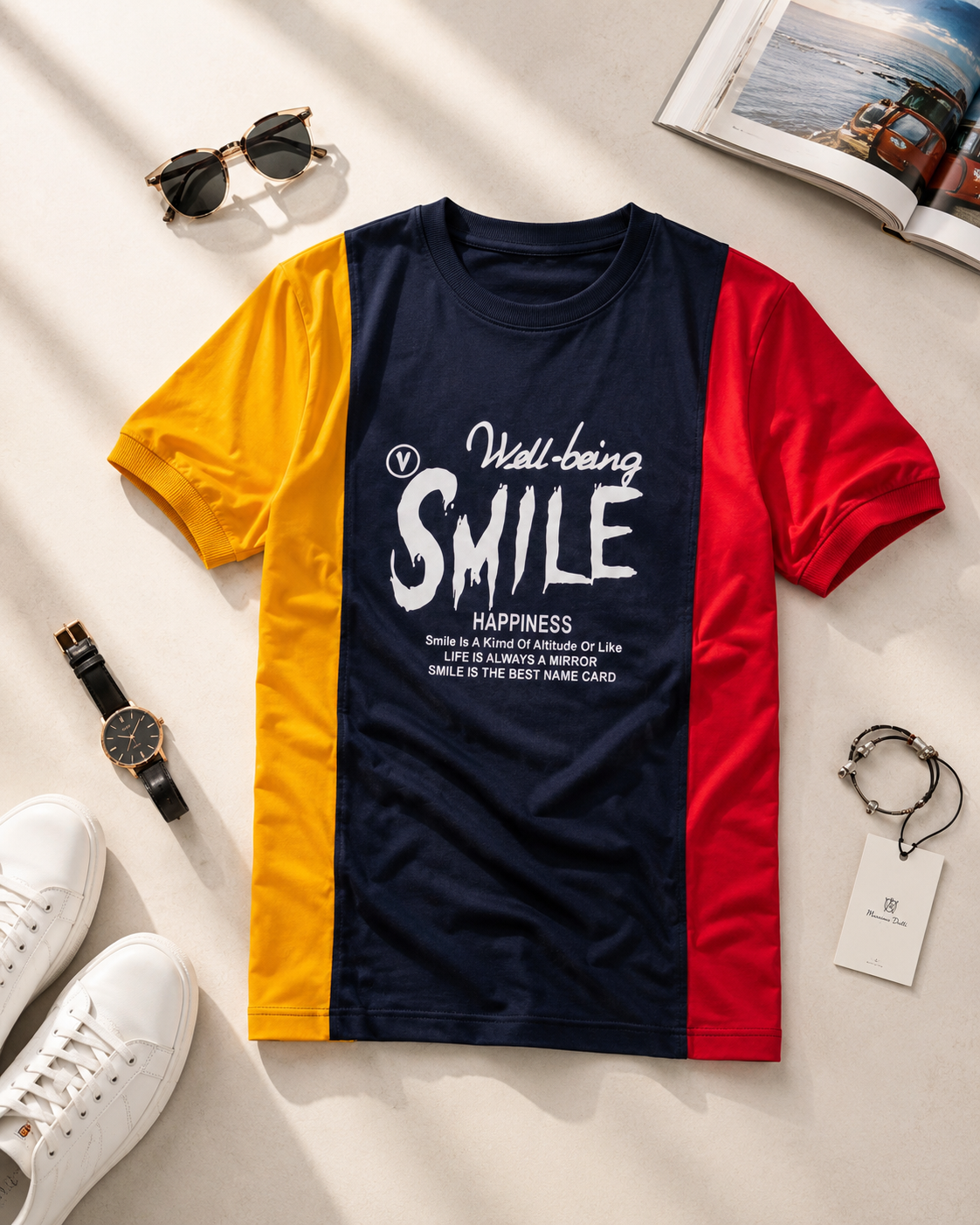 تیشرت یقه گرد طرح Smile / کد 11008