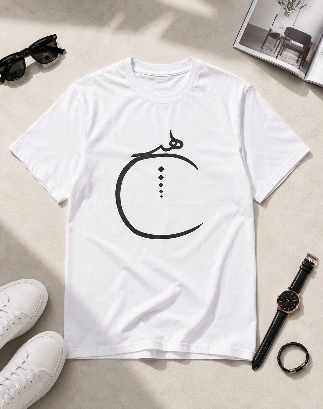 تیشرت لش مردانه یقه گرد طرح هیچ / کد 11222