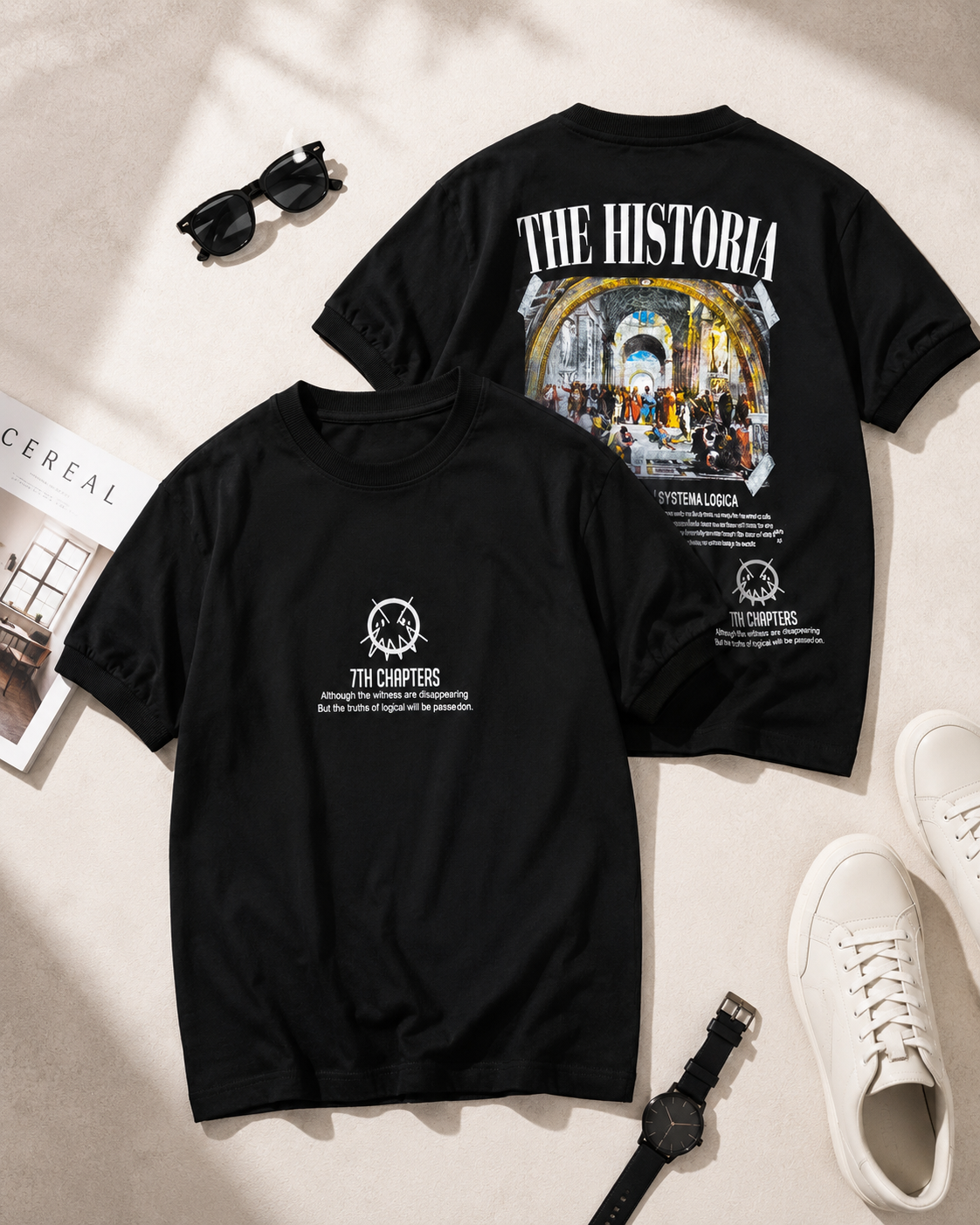 تیشرت مردانه یقه گرد طرح HISTORIA / کد 11108