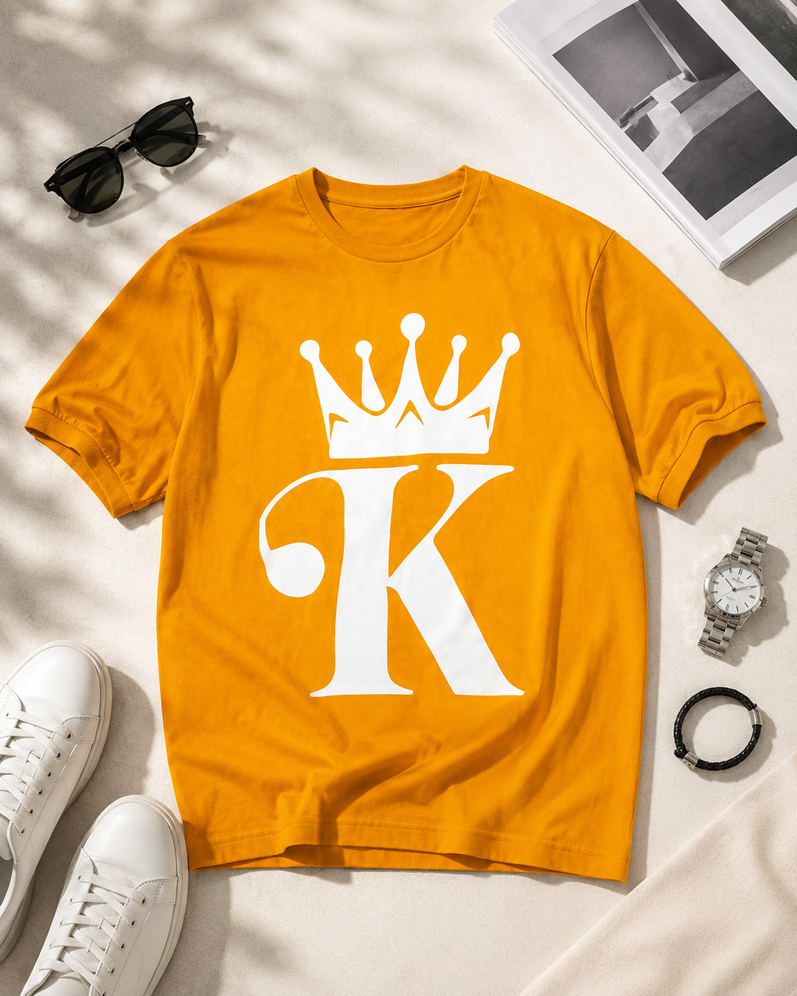 تیشرت مردانه یقه گرد طرح K / کد 11065