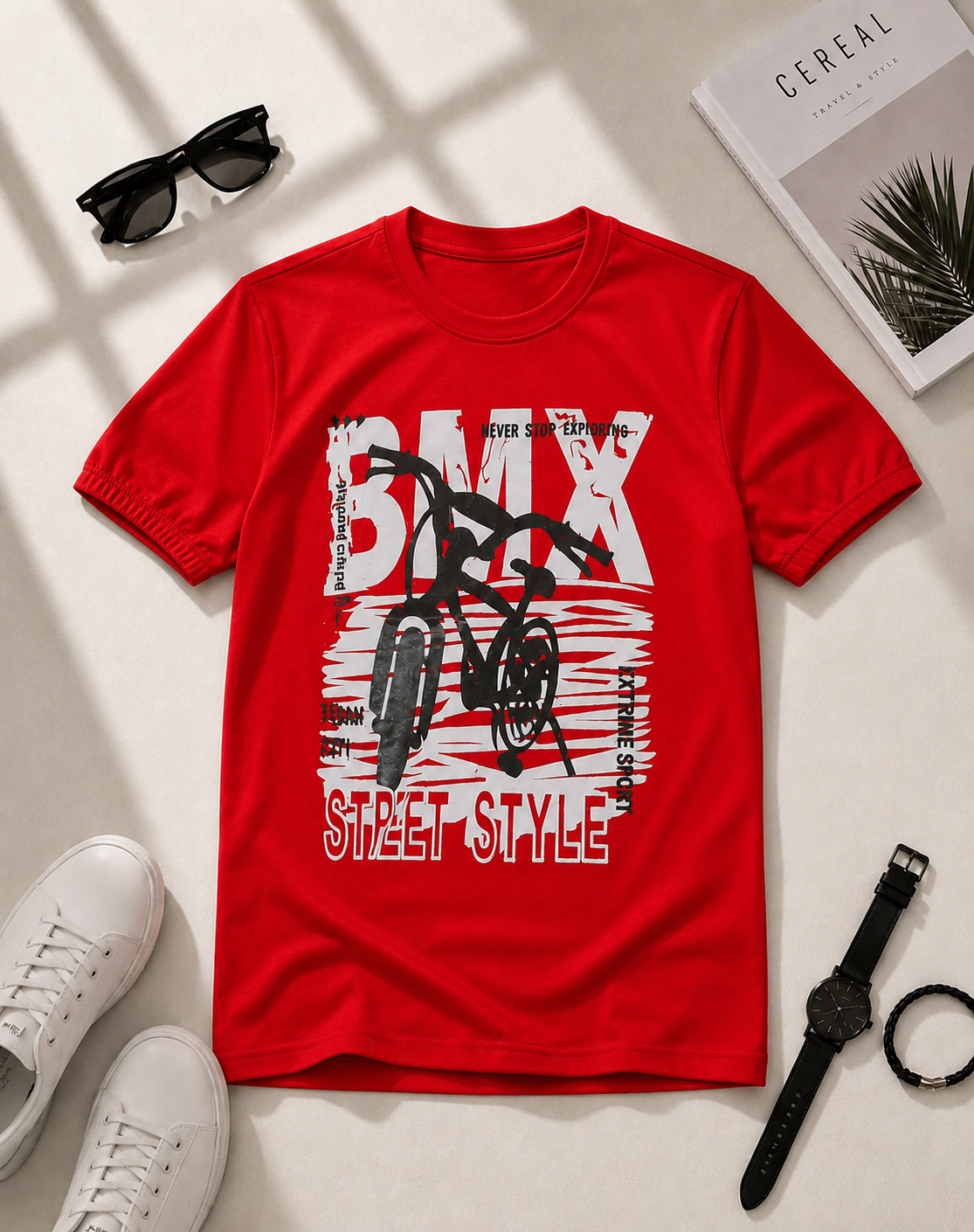 تیشرت مردانه یقه گرد طرح BMX / کد 11032
