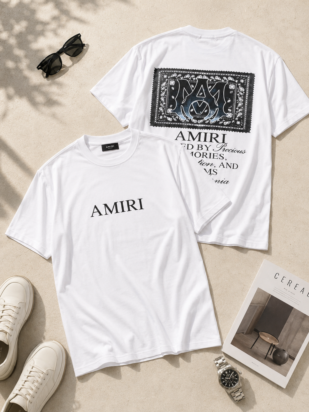 تیشرت مردانه یقه گرد طرح AMIRI / کد 11192