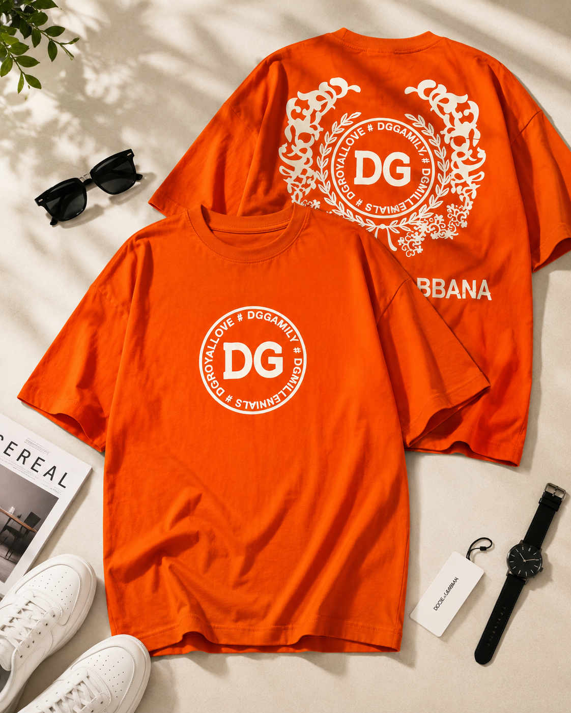 تیشرت لش مردانه یقه گرد طرح DG / کد 11144