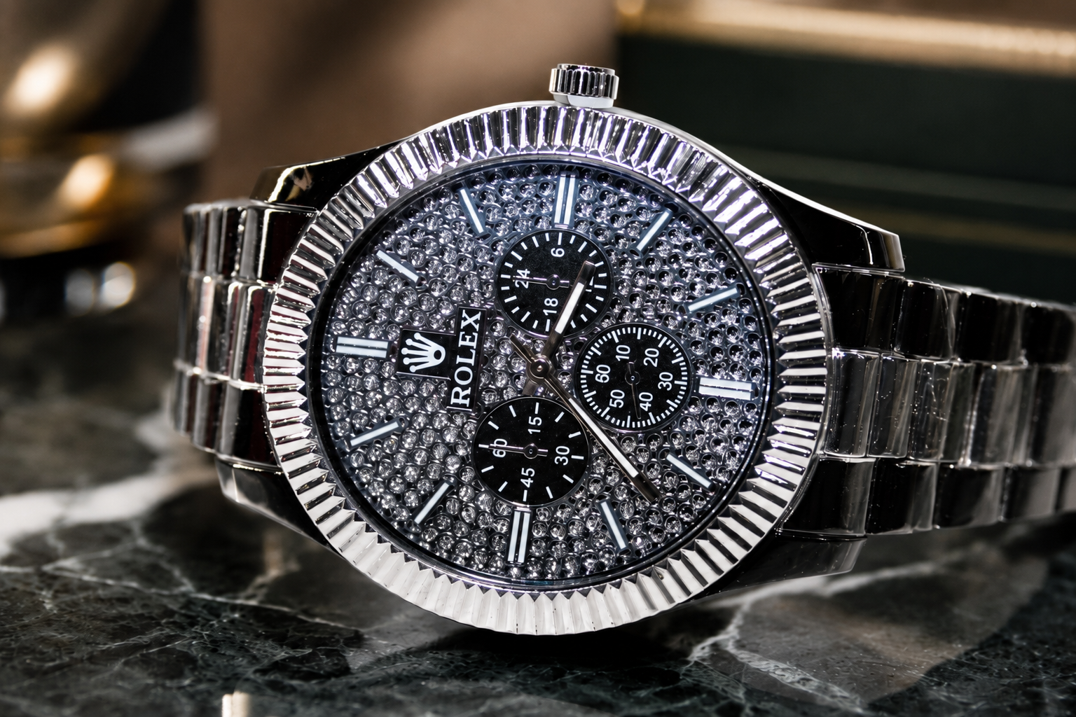 ساعت مچی ROLEX فول نگین / کد 24050