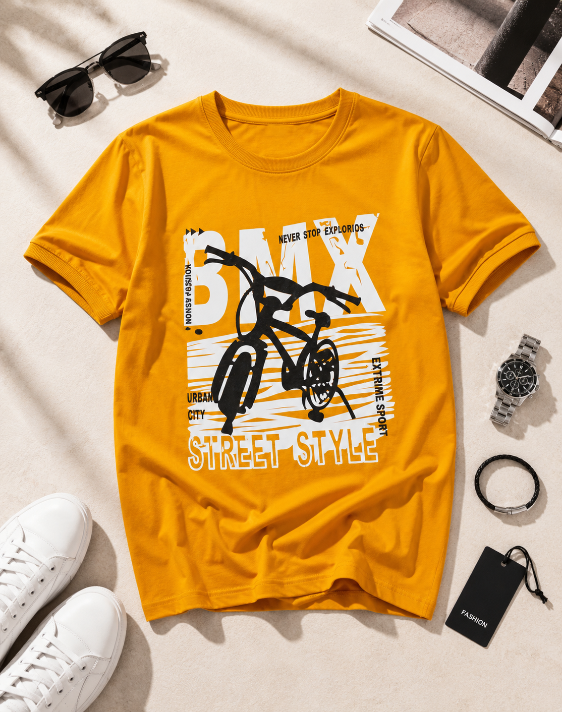 تیشرت مردانه یقه گرد طرح BMX / کد 11038
