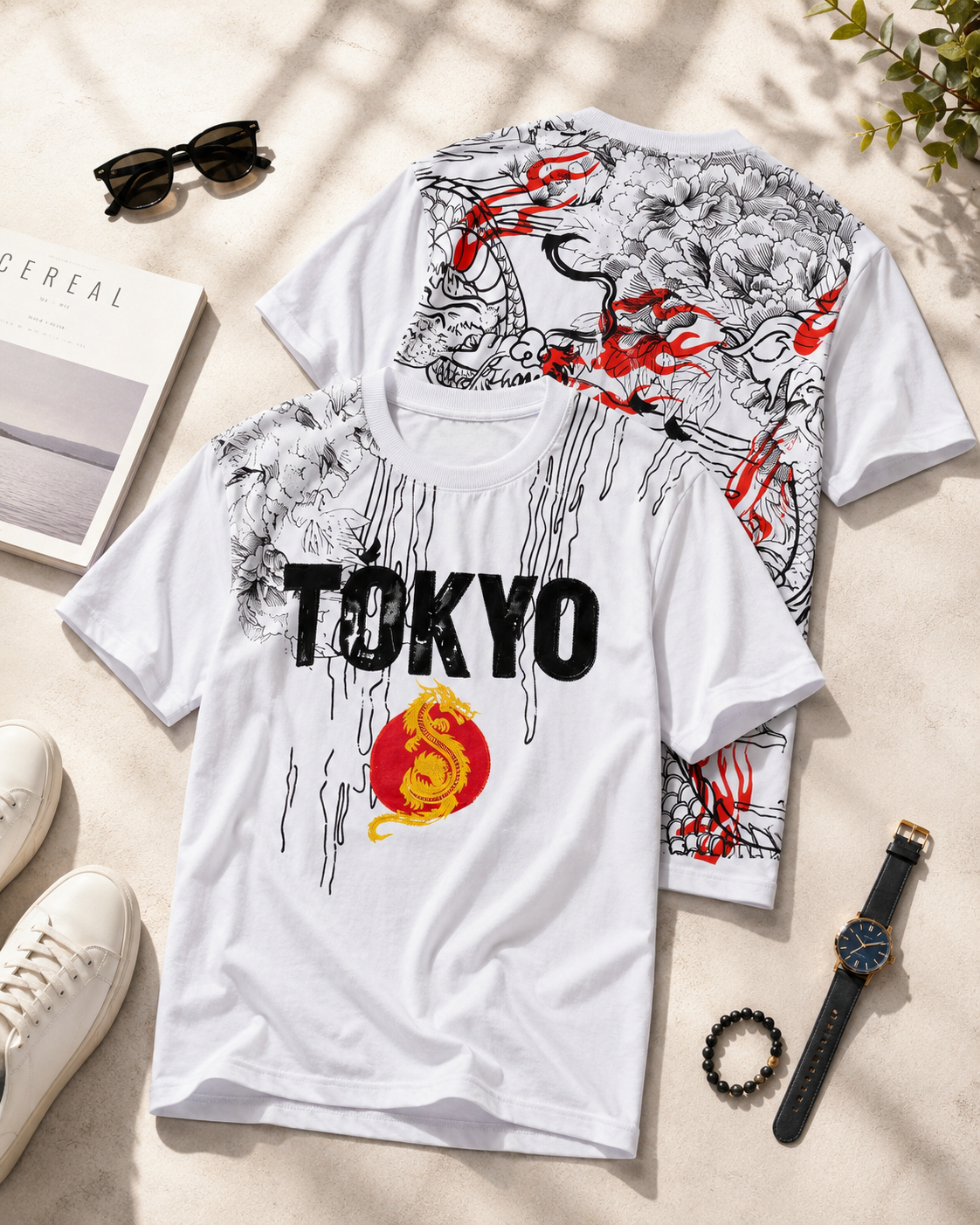 تیشرت مردانه یقه گرد طرح TOKYO / کد 11066