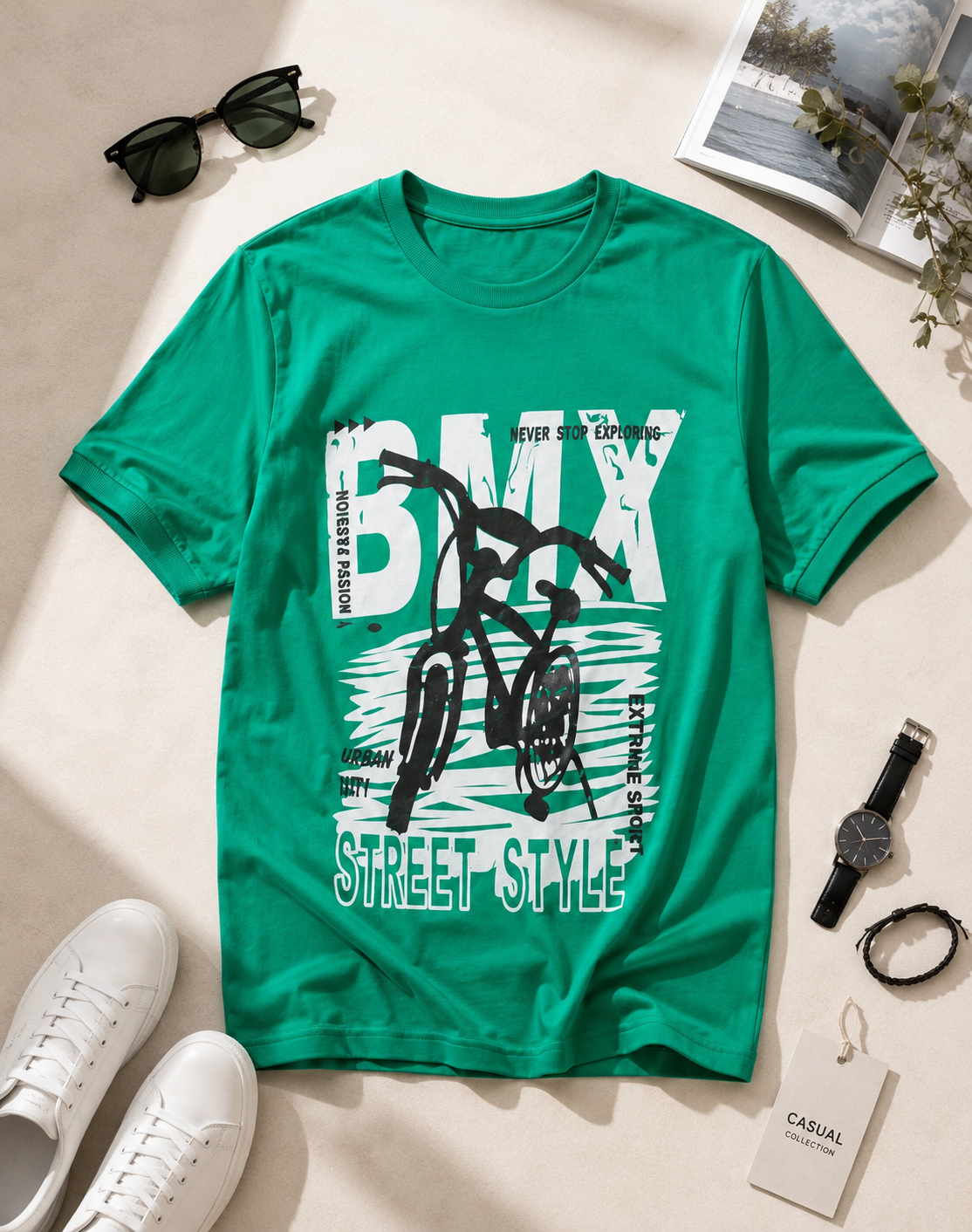 تیشرت یقه گرد طرح BMX / کد 11005