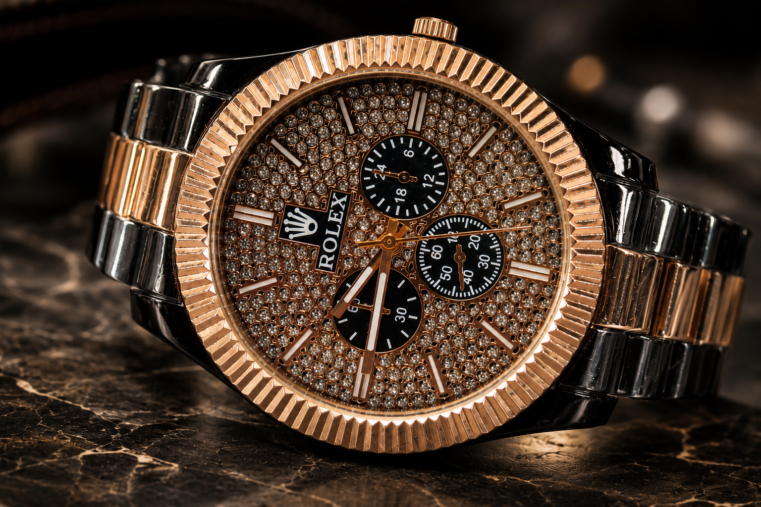 ساعت مچی ROLEX فول نگین / کد 24051