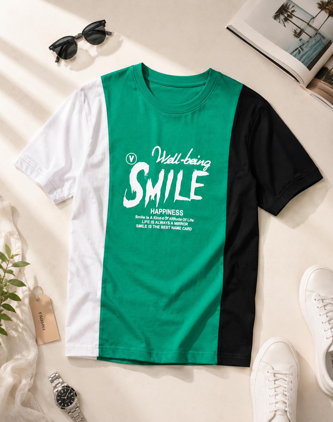 تیشرت یقه گرد طرح Smile / کد 11025