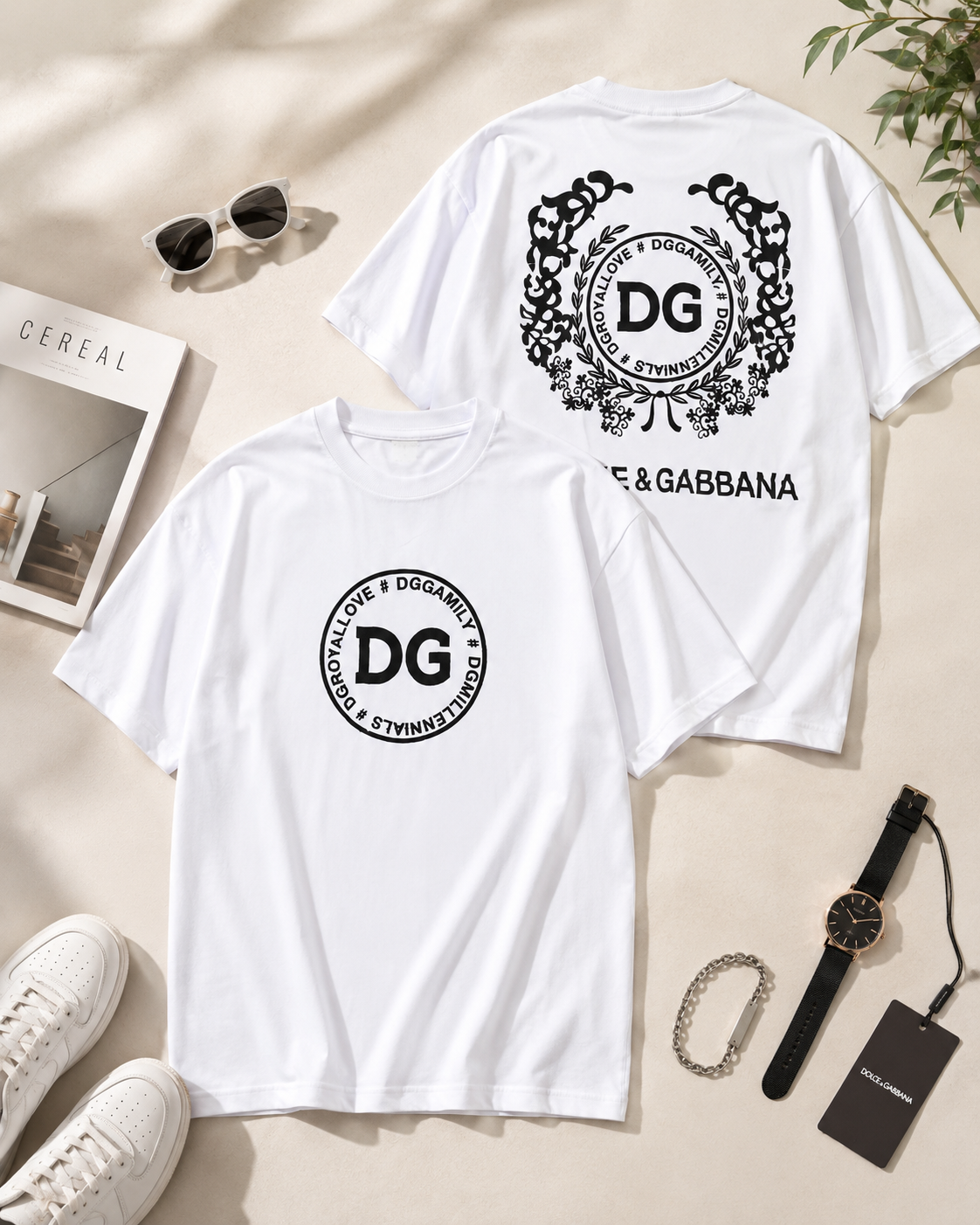 تیشرت لش مردانه یقه گرد طرح DG / کد 11141