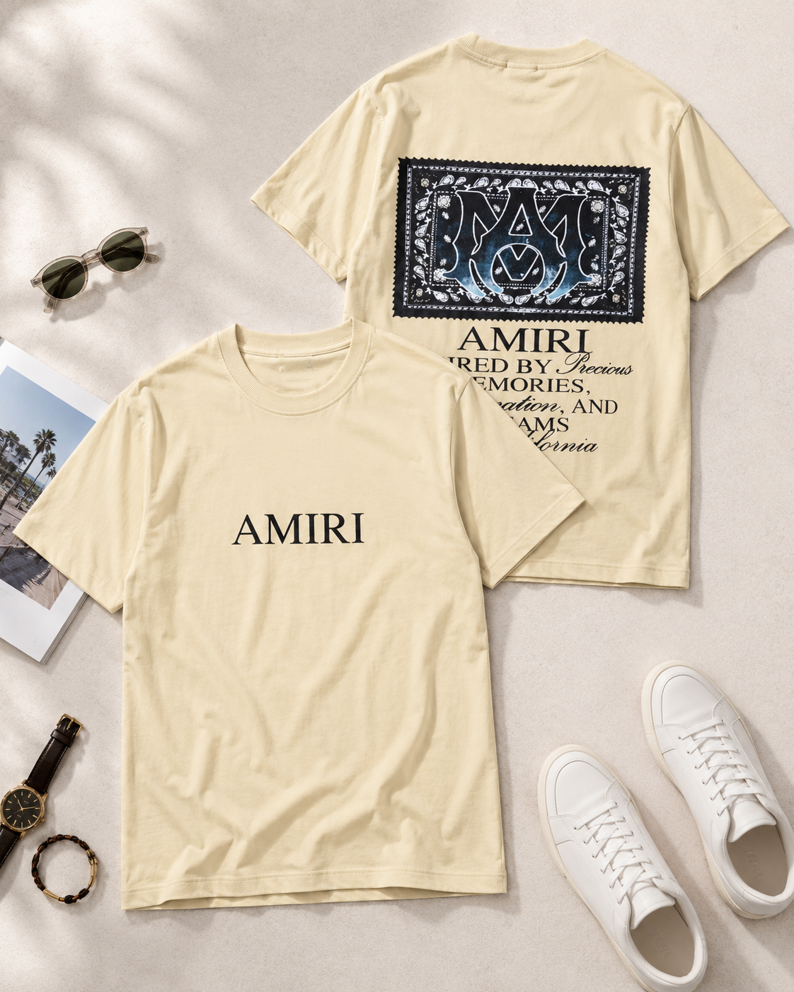 تیشرت مردانه یقه گرد طرح AMIRI / کد 11194