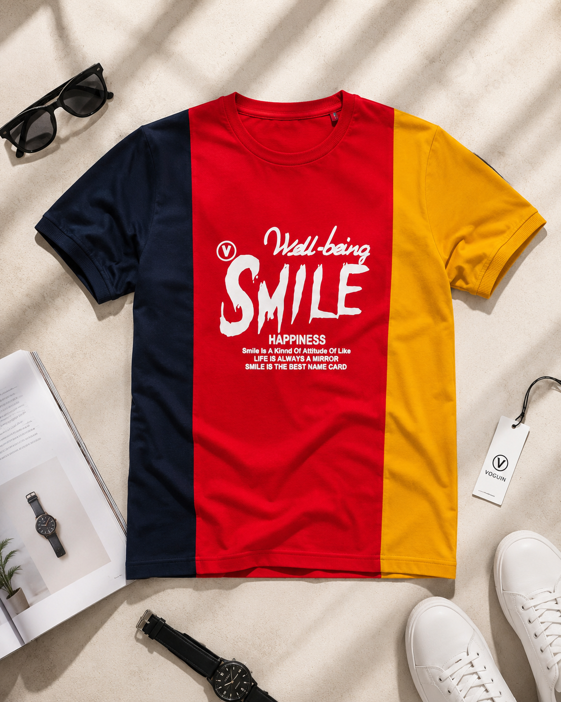 تیشرت یقه گرد طرح Smile / کد 11004
