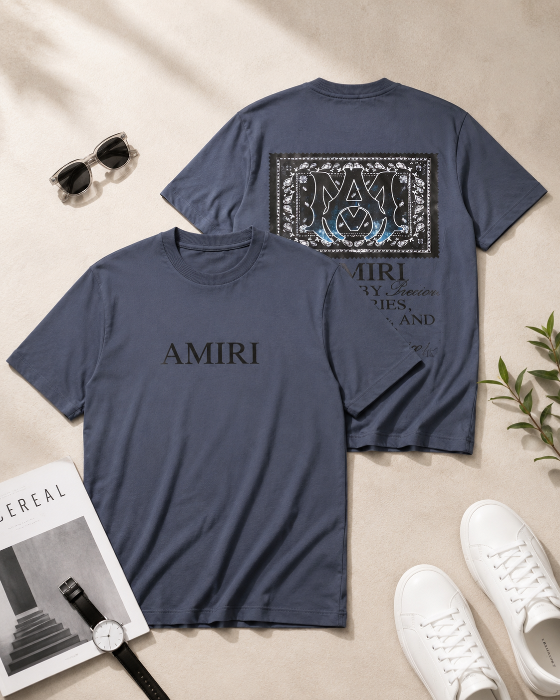 تیشرت مردانه یقه گرد طرح AMIRI / کد 11191