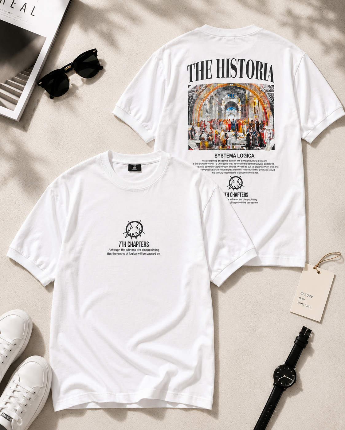 تیشرت مردانه یقه گرد طرح HISTORIA / کد 11105